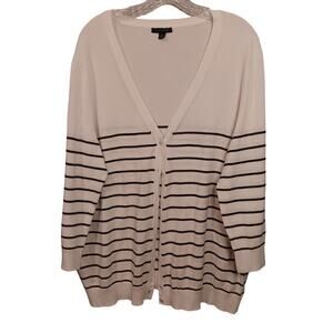 Tommy Hilfiger Cream and Black Striped Sweater